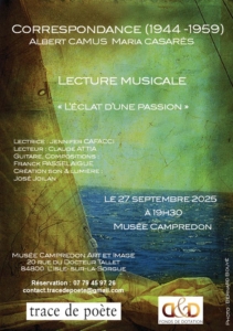 Lecture musicale, L'Eclat d'une passion, correspondance Camus Casarès